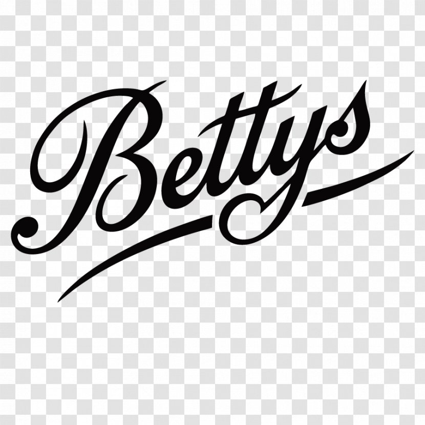 Logo Bettys Café Tea Rooms Calligraphy Brand Font - Black And White - Simit Transparent PNG