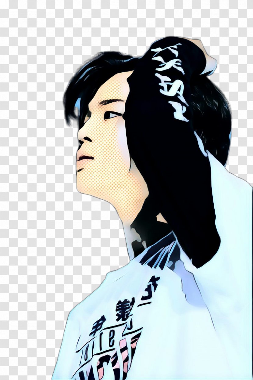 Black Hair Graphic Design - Pop Art - Vintage Transparent PNG