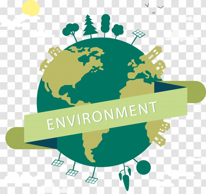 Natural Environment Pollution Ecology - Environmental Protection - Vector Hand Painted Green Earth Transparent PNG
