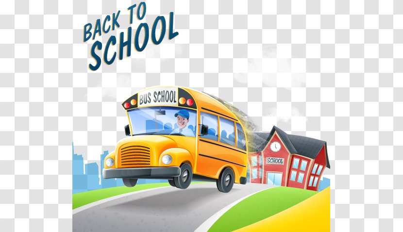 School Bus Driver - Model Car - Hand-painted Nursery Transparent PNG