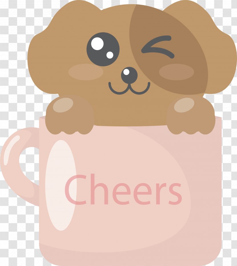 Dog Coffee Clip Art - Cartoon - A Colored Palm Transparent PNG