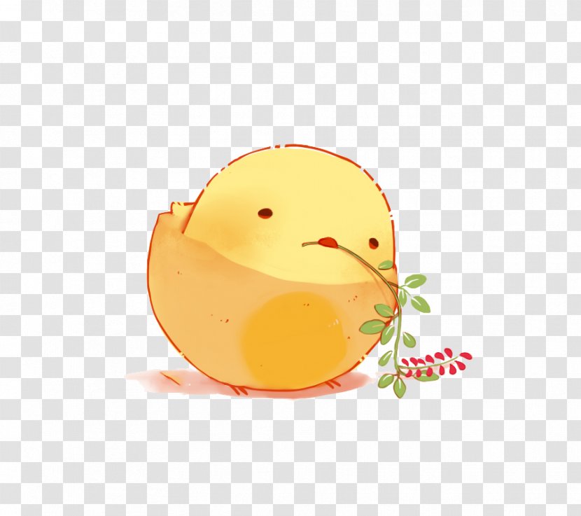 AcFun Chinese Zodiac Rooster Baidu Tieba U3067 - Orange - Cute Yellow Chick Transparent PNG