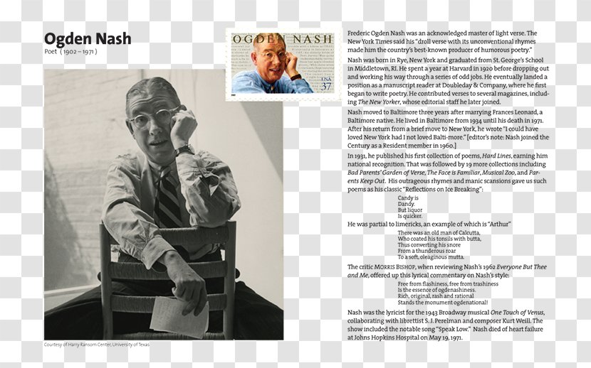 Ogden Nash: The Life And Work Of America's Laureate Light Verse Adventures Isabel I Wouldn't Have Missed It: Selected Poems Nash Poetry No Fear Shakespeare - Gertrude Stein Transparent PNG