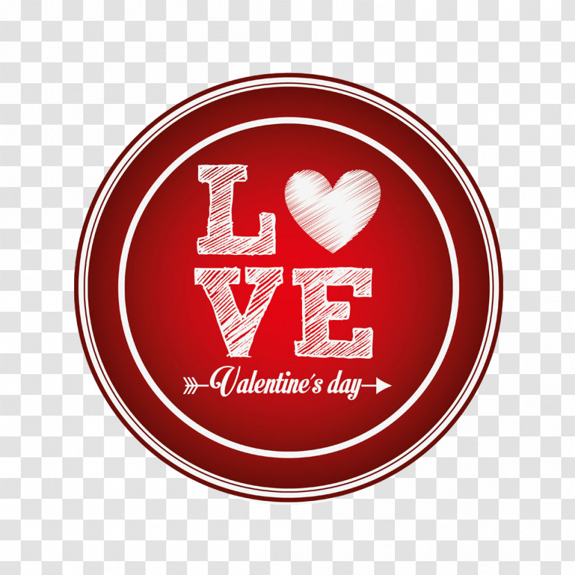 Red Logo Heart Font Love Transparent PNG