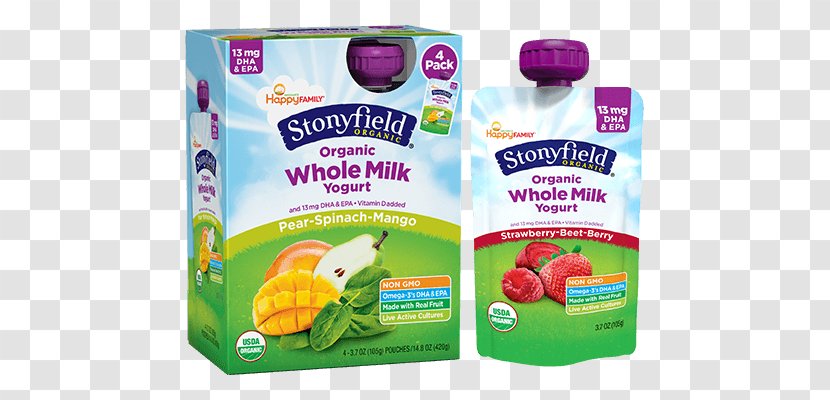 Stonyfield Farm, Inc. Natural Foods Milk Organic Food - Berry - Pouch Transparent PNG