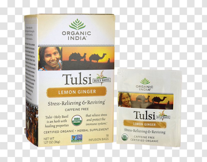 Ginger Tea Organic Food Bag Holy Basil - Herb Transparent PNG