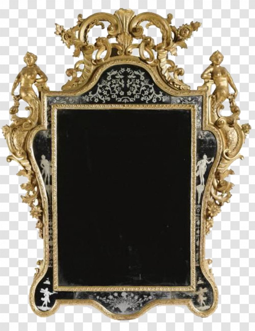 Italy Picture Frame Mirror - Metal - Black Transparent PNG