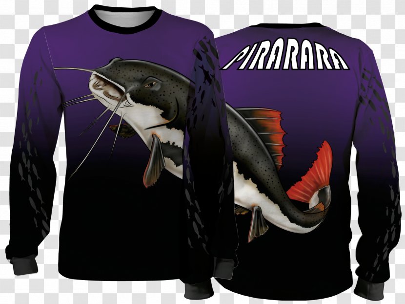 T-shirt Fishing Sleeve Redtail Catfish - Shirt Transparent PNG