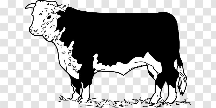 Beef Cattle Angus Hereford Beefsteak Clip Art - Like Mammal - Cow Grass Transparent PNG