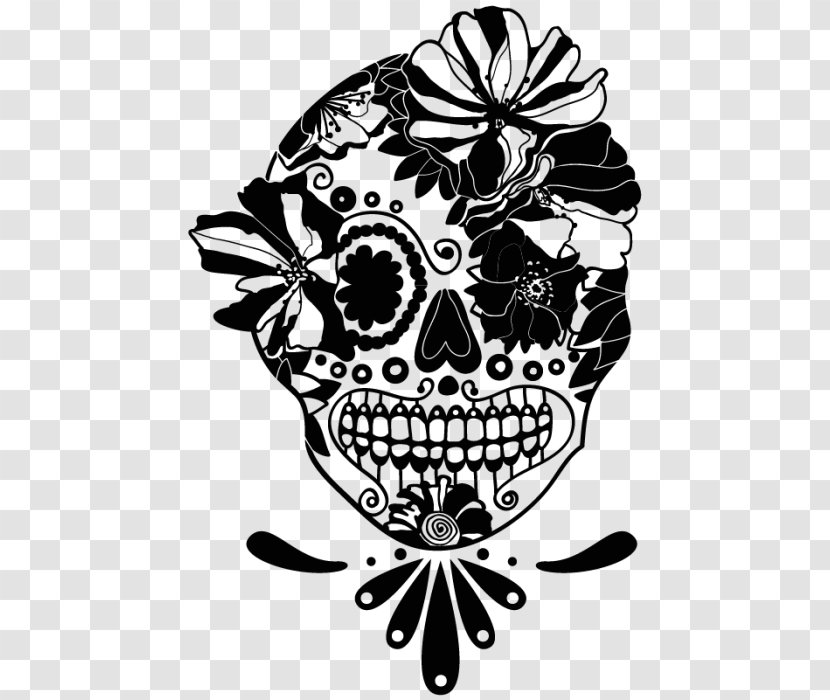 Calavera Skull Day Of The Dead Drawing Mexico - Silhouette Transparent PNG