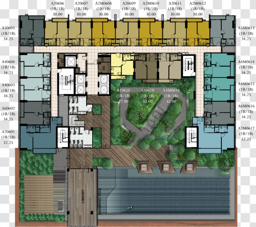 Floor Plan C EKKAMAI (ซี เอกมัย) Ekkamai BTS Station House - Elevation Transparent PNG