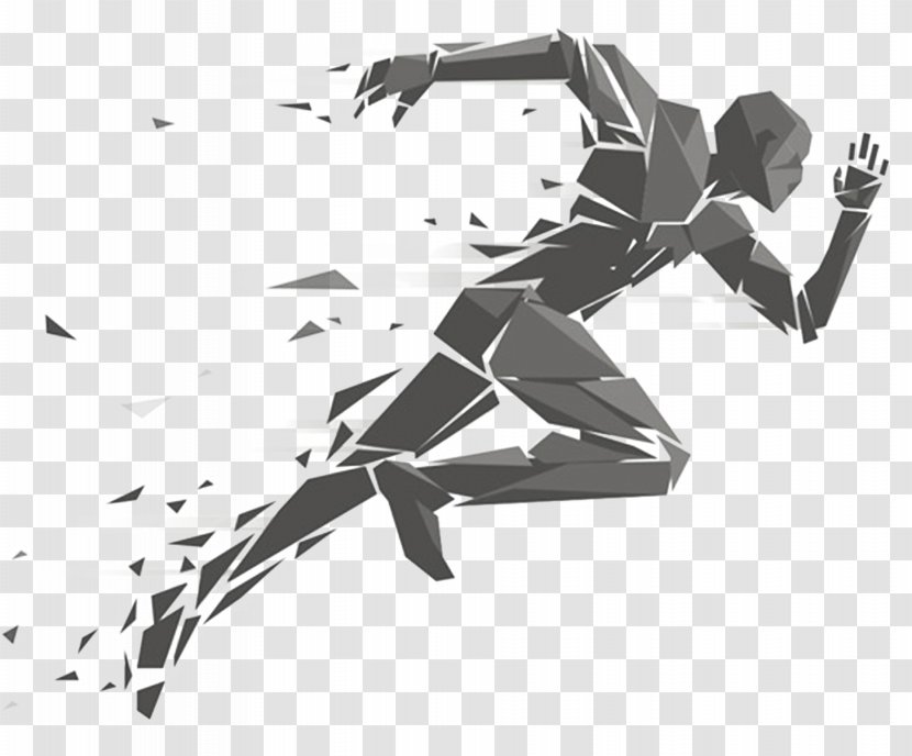 Running Geometry Illustration - Man Transparent PNG