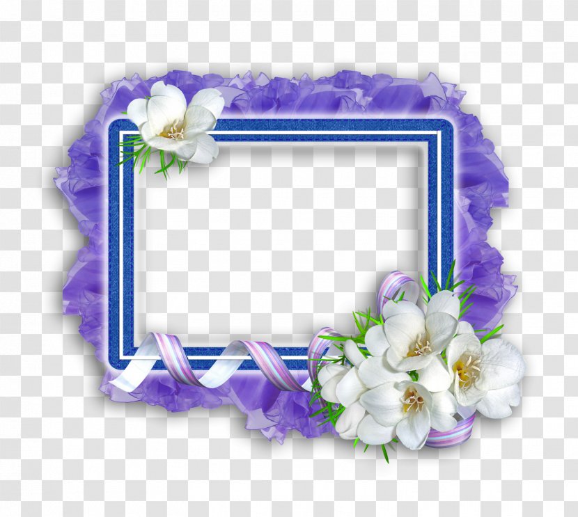 Floral Design Purple Cut Flowers Picture Frames - Lavender Transparent PNG