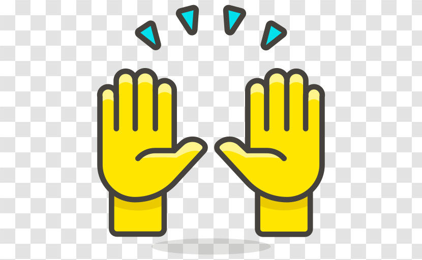 Yellow Line Hand Finger Gesture Transparent PNG