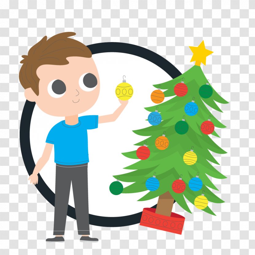 Red Christmas Tree - Cartoon - Happy Gesture Transparent PNG