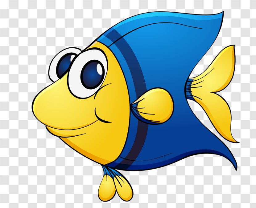 Cartoon Tropical Fish Clip Art - Yellow - Spit Bubbles Transparent PNG