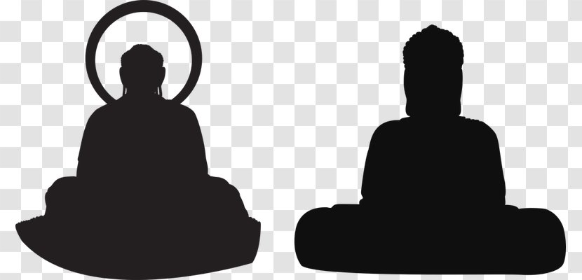 Meditation Buddhism - Black And White Transparent PNG