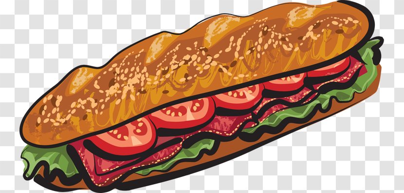 Submarine Sandwich Delicatessen Subway Clip Art - Drawing - Sub Cliparts Transparent PNG
