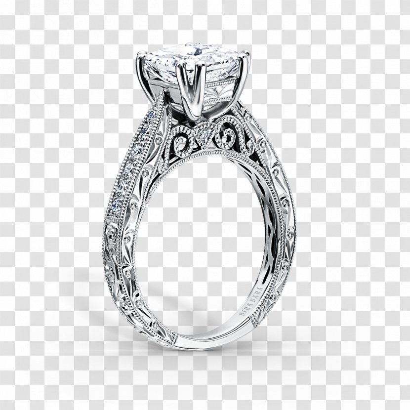 Engagement Ring Princess Cut Diamond - Solitaire Transparent PNG