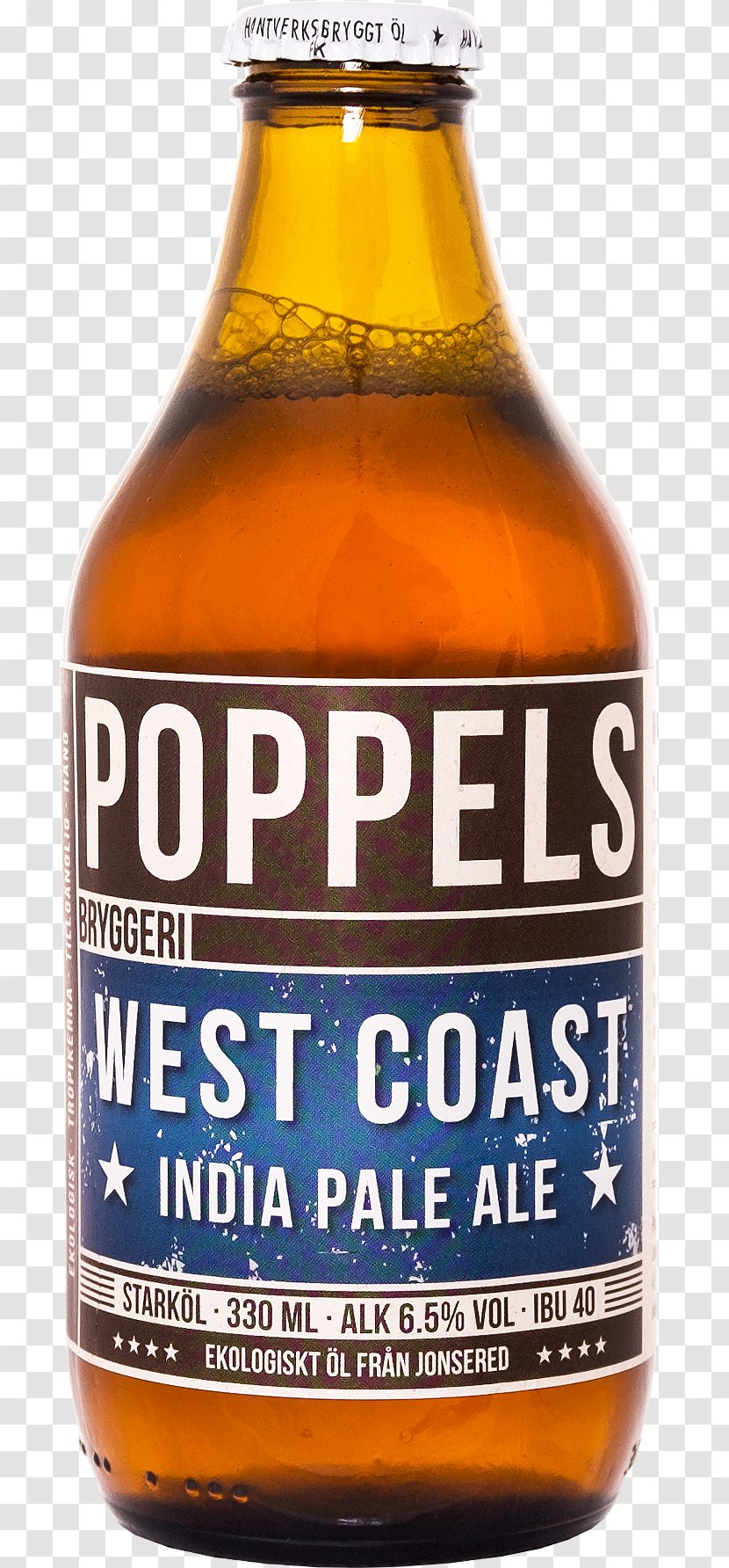 Beer Bottle India Pale Ale Russian Imperial Stout Poppels Brewery - West Coast Transparent PNG