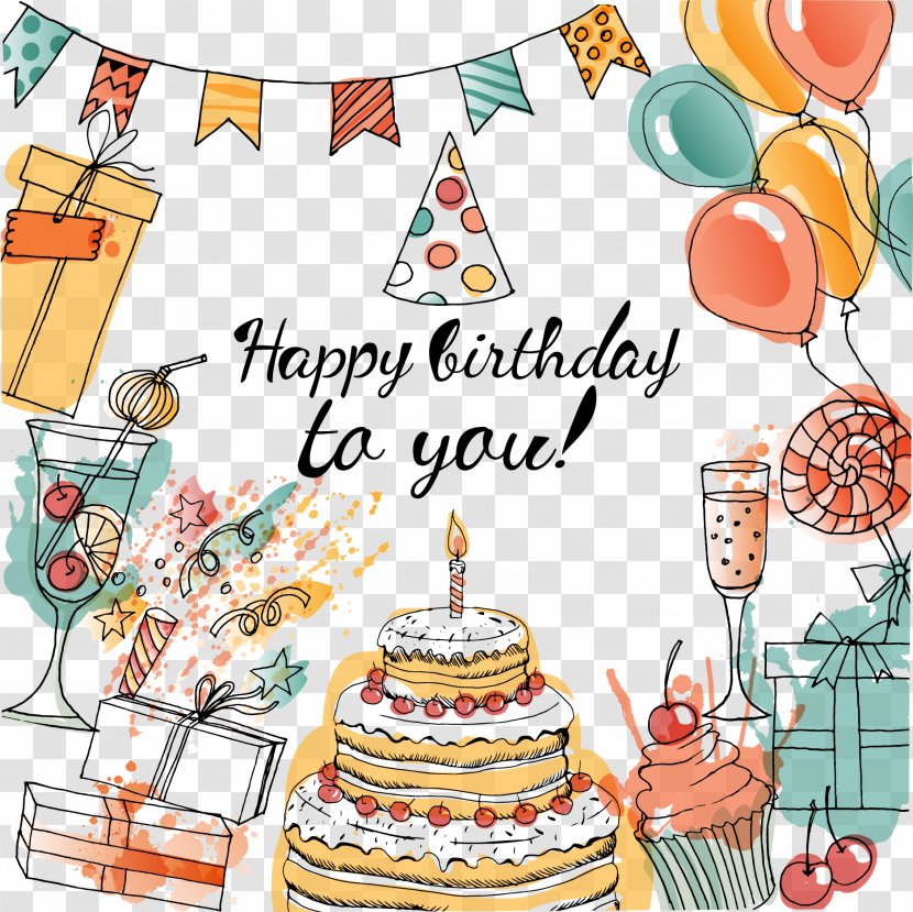 Birthday Cake Greeting Card Taobao - Gift - Vector Decorative Celebration Party Transparent PNG