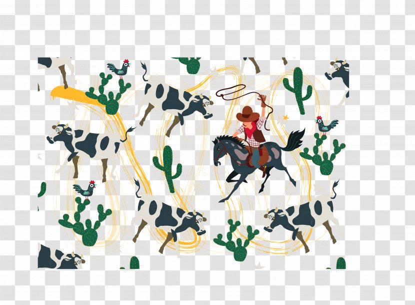 Cattle Herder Illustration - Rectangle - Cactus Transparent PNG