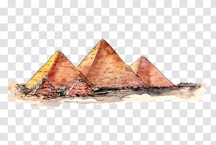 Egyptian Pyramids Great Pyramid Of Giza Watercolor Painting - Monument Transparent PNG