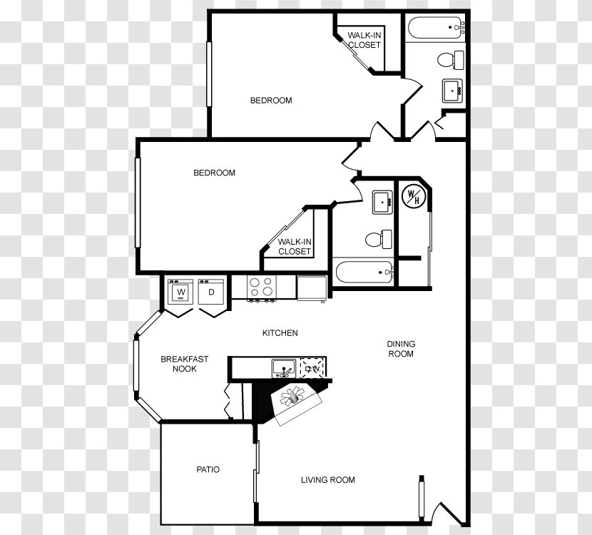 Floor Plan Cambridge Court Apartments Window - Microwave Ovens - Apartment Transparent PNG