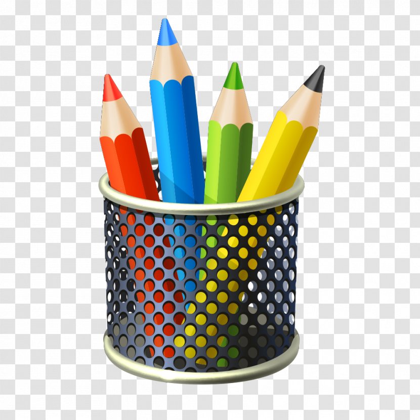 Brush Pot Pencil - Pen - Cartoon Transparent PNG