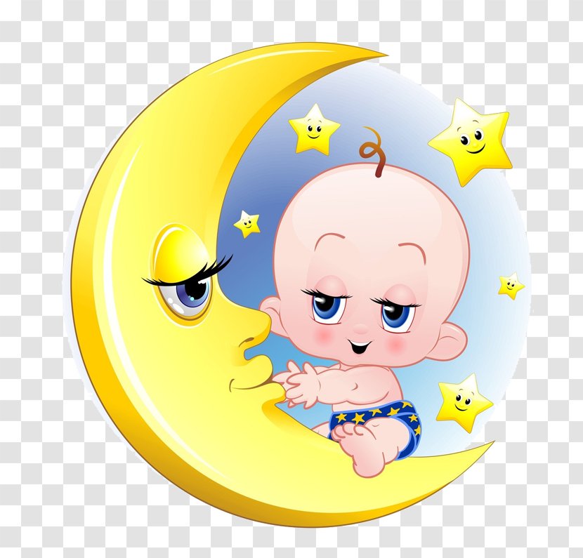 Infant Child Moon Cartoon - Royaltyfree - Baby Transparent PNG