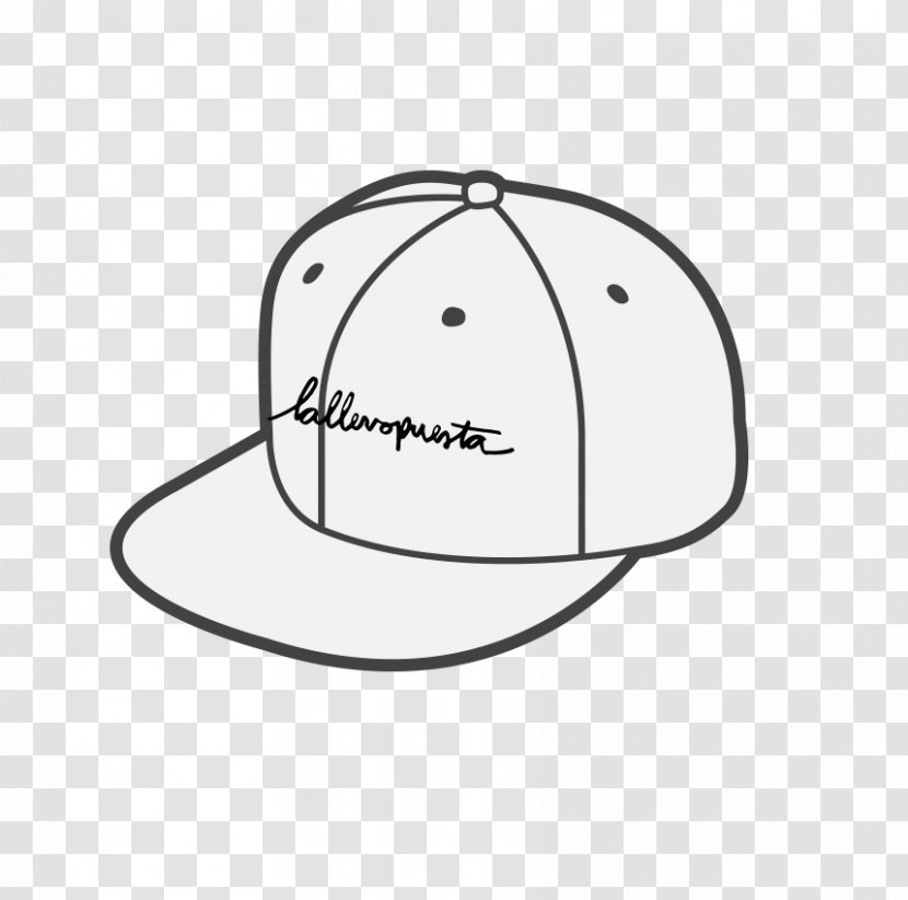 White Line Art Hat Font - Black And Transparent PNG