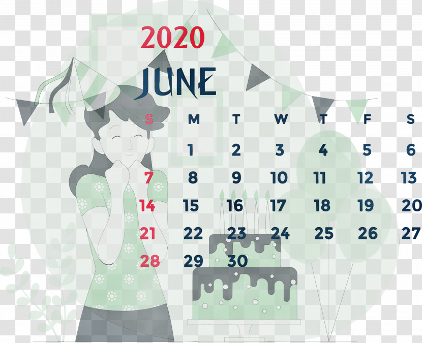 T-shirt June 2020 Font Calendar System Transparent PNG