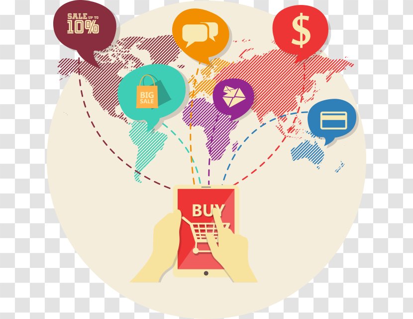 Online Shopping E-commerce Business Infographic - Silhouette - Global Transparent PNG