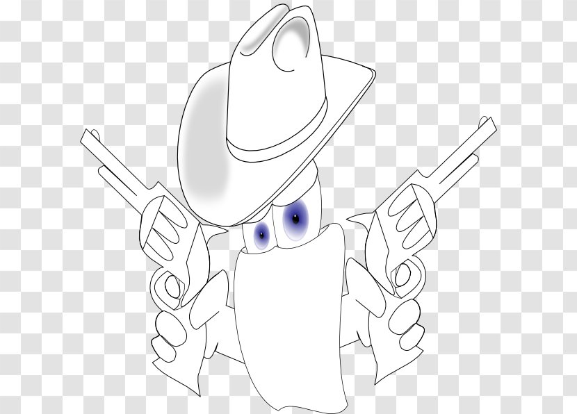 Drawing Vector Graphics Cowboy Clip Art Image - Colored Pencil - Cartoon Gun Transparent PNG