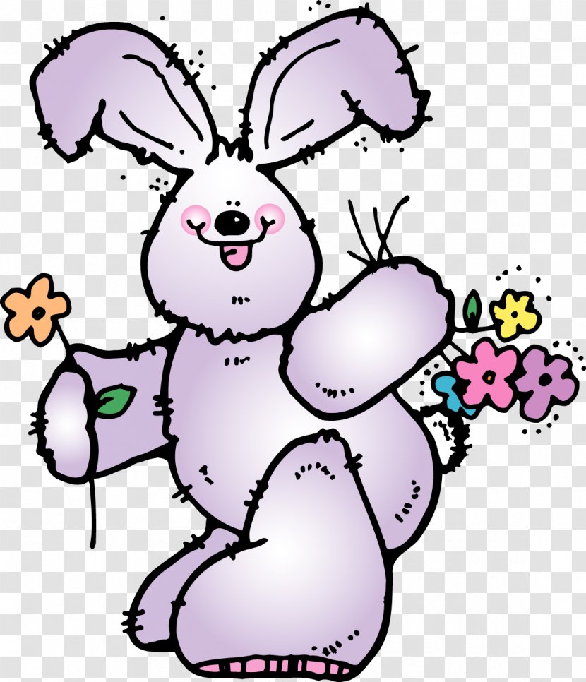 Domestic Rabbit Easter Bunny Disc Jockey Clip Art - Flower - Posters Transparent PNG
