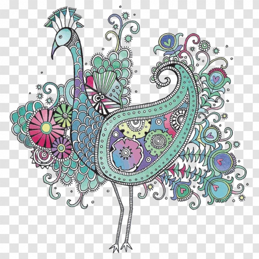 Bird Peafowl Drawing Doodle Pattern - Idea - Peacock Transparent PNG