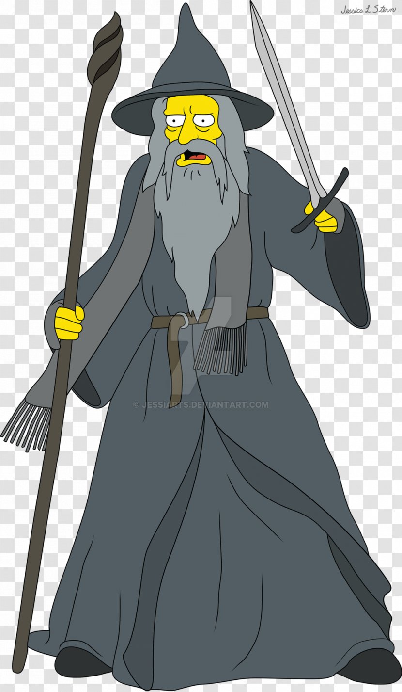 Gandalf Bart Simpson Edna Krabappel Grampa Character - Art - The Simpsons Movie Transparent PNG