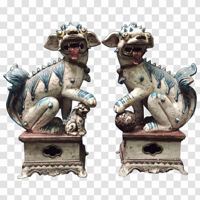 Chinese Guardian Lions Ceramic Statue Pottery - Glaze - Lion Transparent PNG