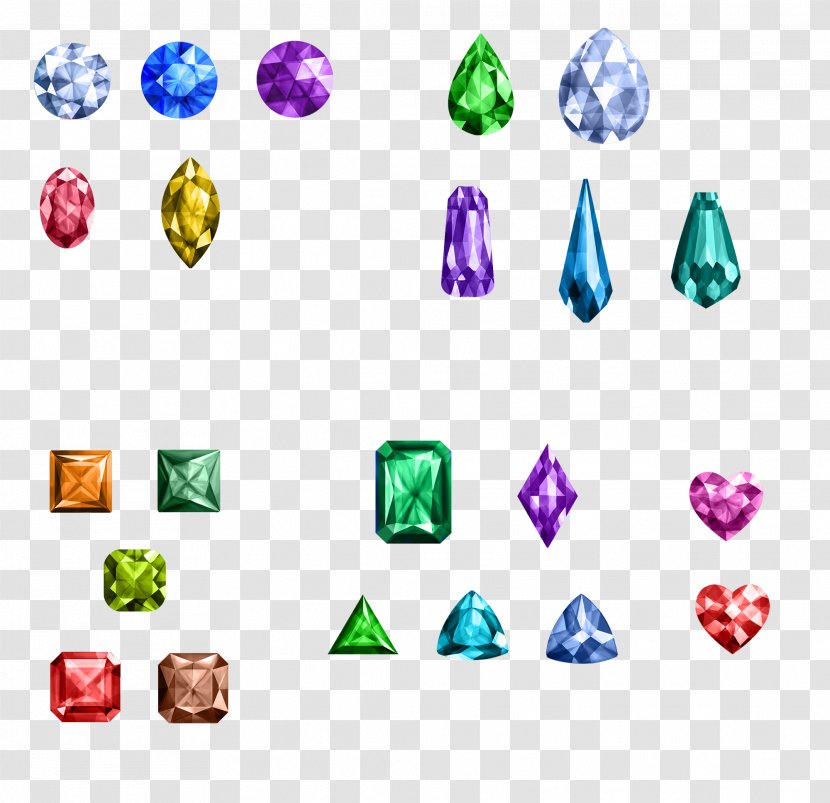 Gemstone Clip Art - Fashion Accessory - Colored Stones Transparent PNG