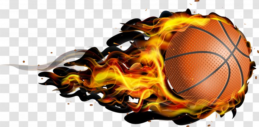 Flying Fireball Basketball - Hot Shot - High Definition Television Transparent PNG