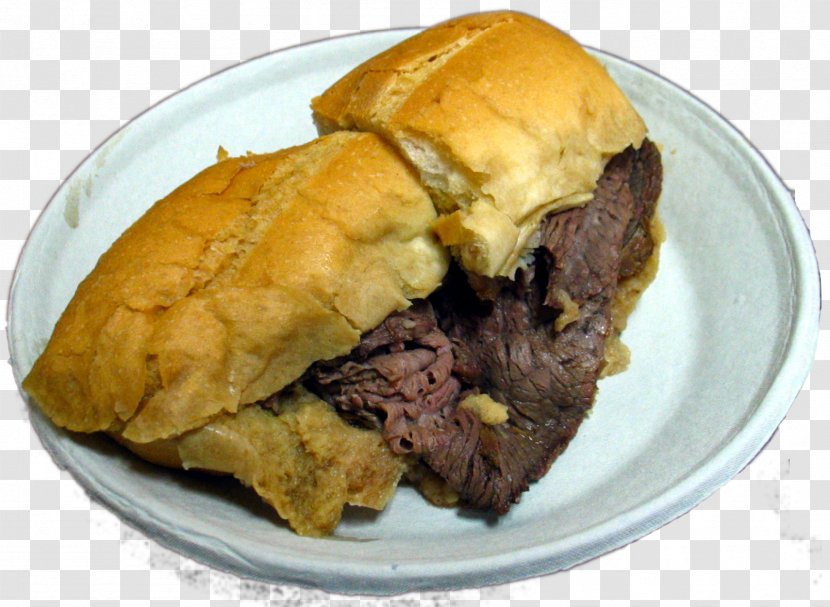 French Dip Philippe's Roast Beef Cole's Pacific Electric Buffet Steak Sandwich - Food - Hamburger Transparent PNG