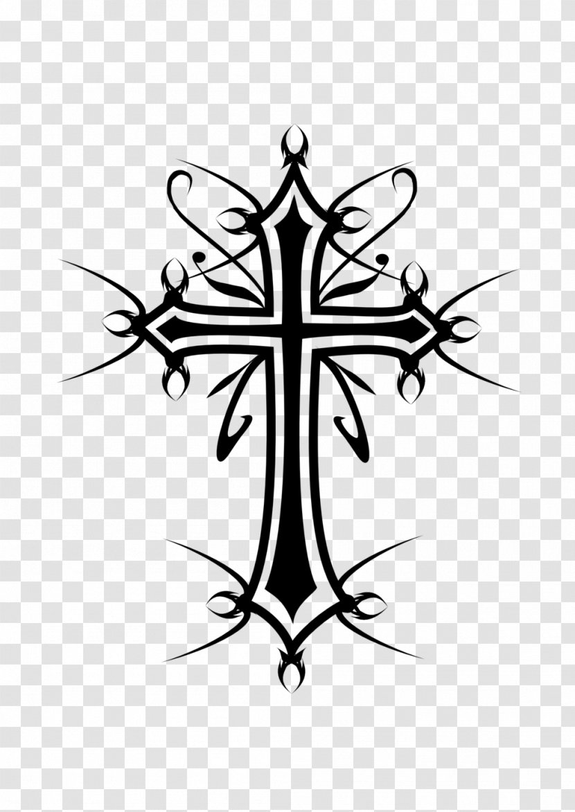 Celtic Cross Christian Drawing Clip Art - Flower - Gothic Transparent PNG
