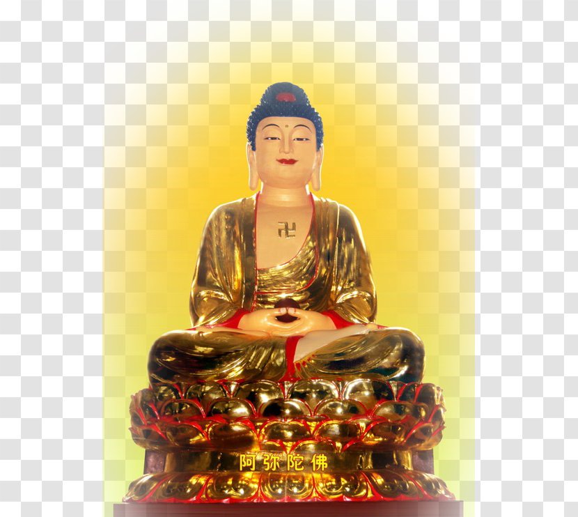 Longer Sukhu0101vatu012bvyu016bha Su016btra Amitu0101bha Buddhahood Mahayana Sukhavati - Cartoon Buddha Figure Transparent PNG