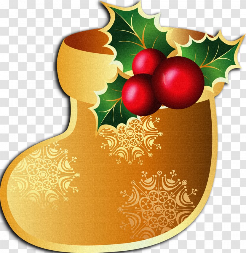 Christmas Sticker Common Holly Clip Art - Natural Foods - Decorations Transparent PNG