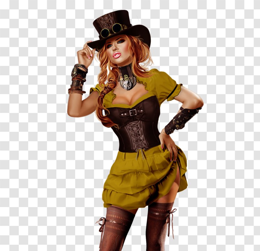 Steampunk Бойжеткен Woman Clip Art - Cartoon - Steam Transparent PNG