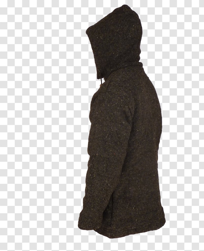 Polar Fleece Nepal Knitting Jacket Wool - Hoodie - Black With Hood Transparent PNG