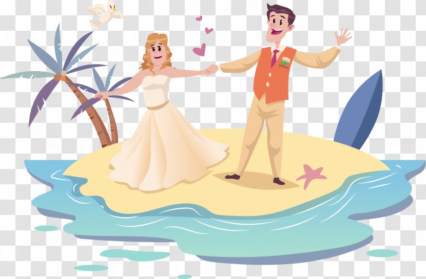 Wedding Couple Euclidean Vector Illustration - Bridegroom - Happy Transparent PNG