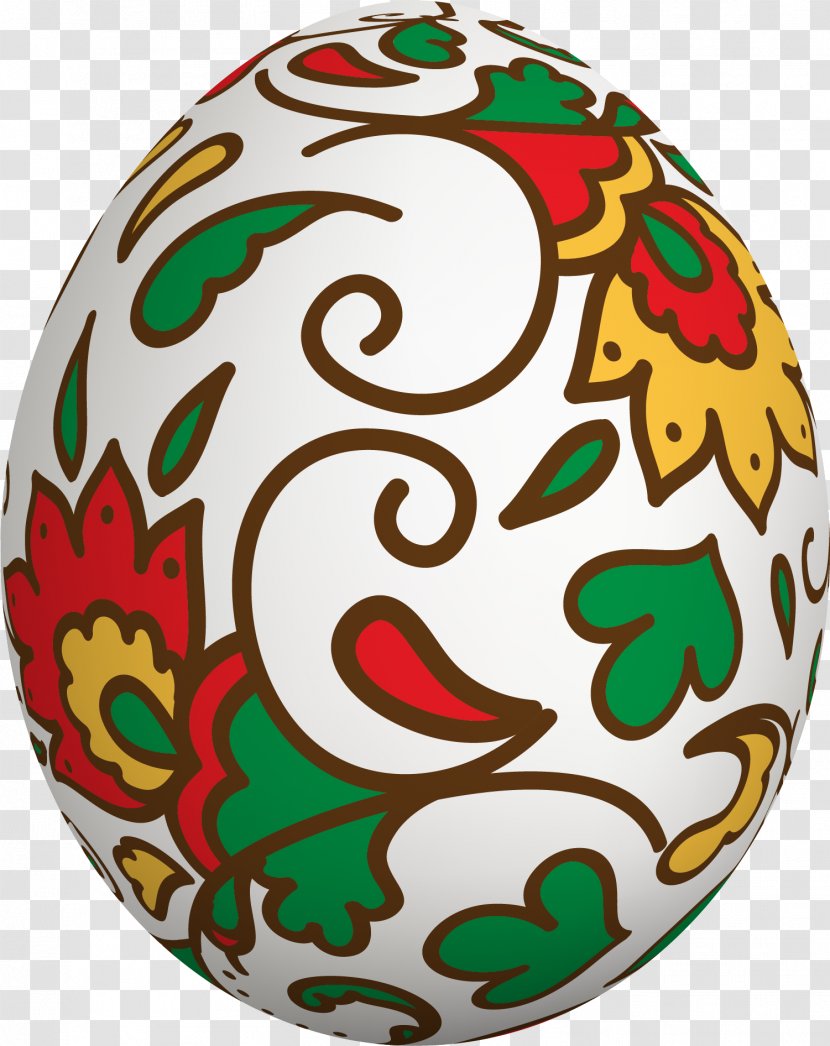 Easter Egg Illustration - Christmas - Hand Painted White Eggs Transparent PNG