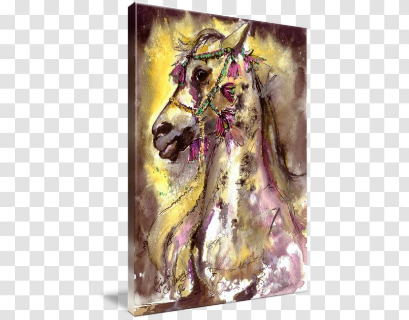 Watercolor Painting Gallery Wrap Horse Canvas - Costume Design - Watercolour Horses Transparent PNG