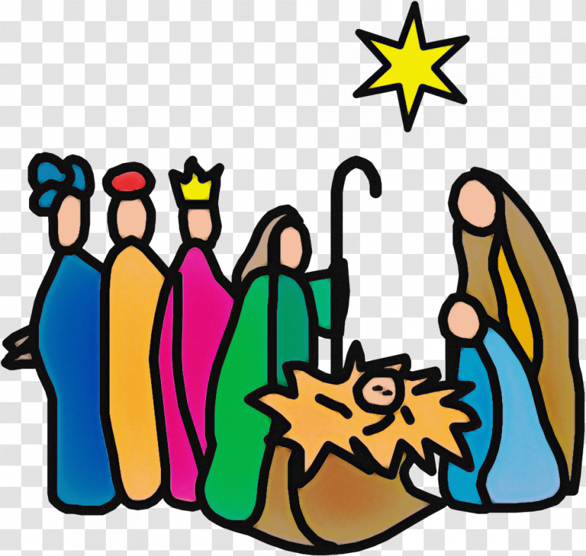 Nativity Scene Sharing Family Pictures Celebrating Transparent PNG